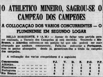 A história do Primeiro Campeonato Brasileiro