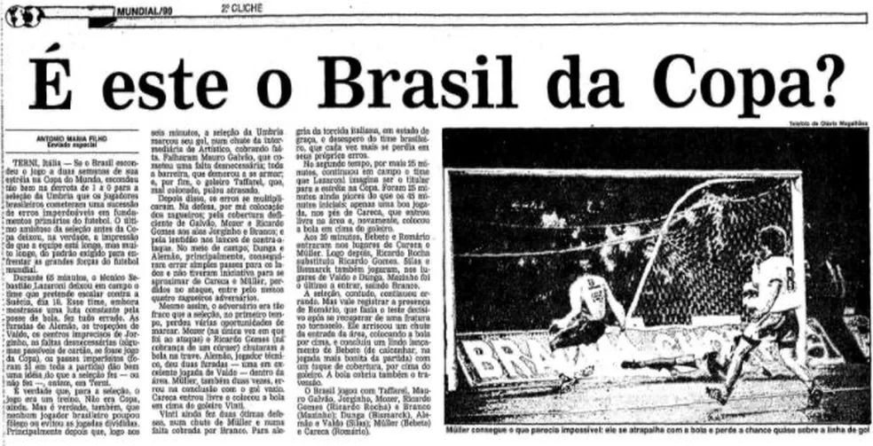 UMBRIA 1x0 BRASIL - 1990 UMBRIA 1x0 BRASIL - 1990