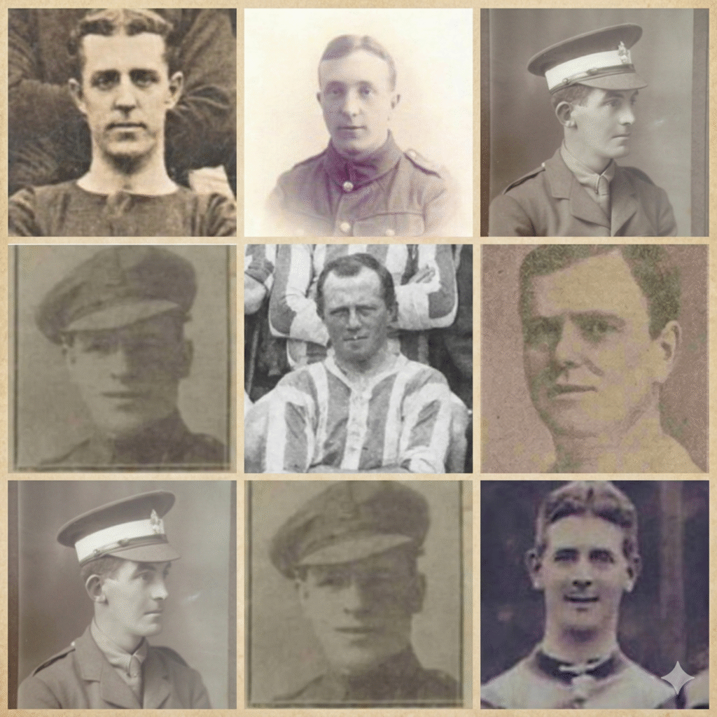 JOGADORES DO EXETER CITY PARTICIPARAM DA GUERRA.