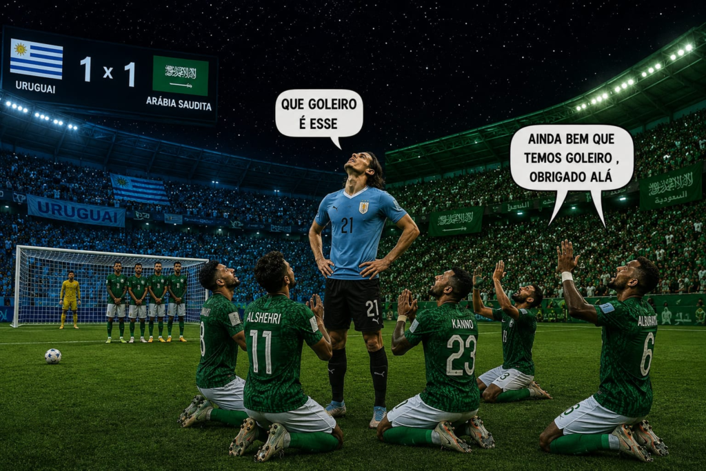 Uruguai busca empate com a Arábia Saudita e mantém Grupo H totalmente embolado.