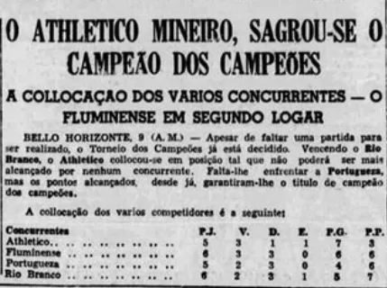 A história do Primeiro Campeonato Brasileiro A história do Primeiro Campeonato Brasileiro