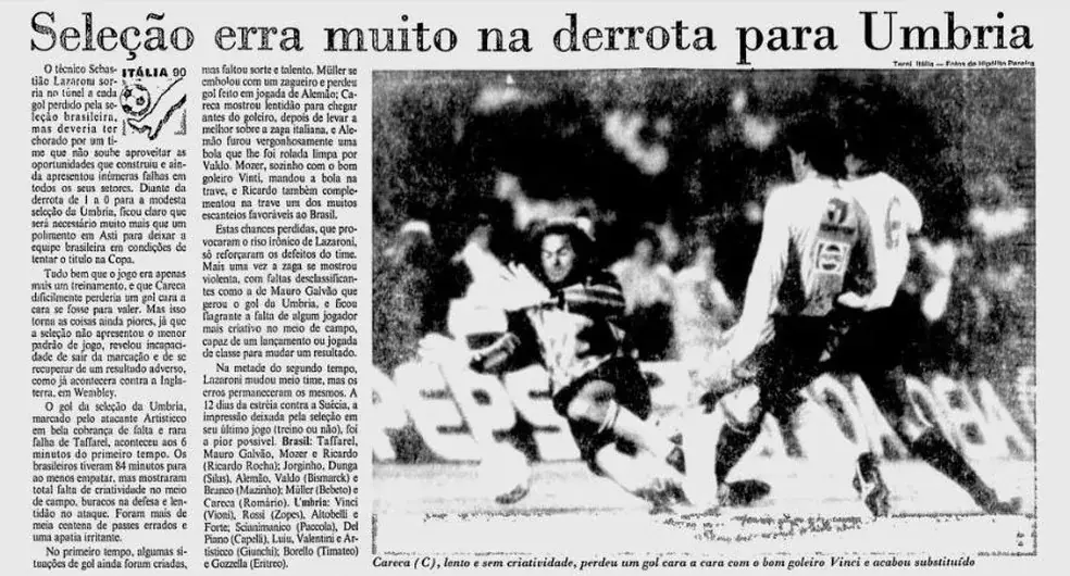 UMBRIA 1x0 BRASIL - 1990