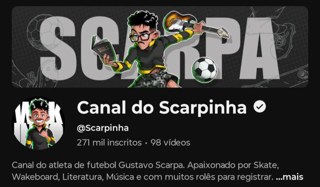 Você sabia que Gustavo Scarpa tem um canal no YouTube?